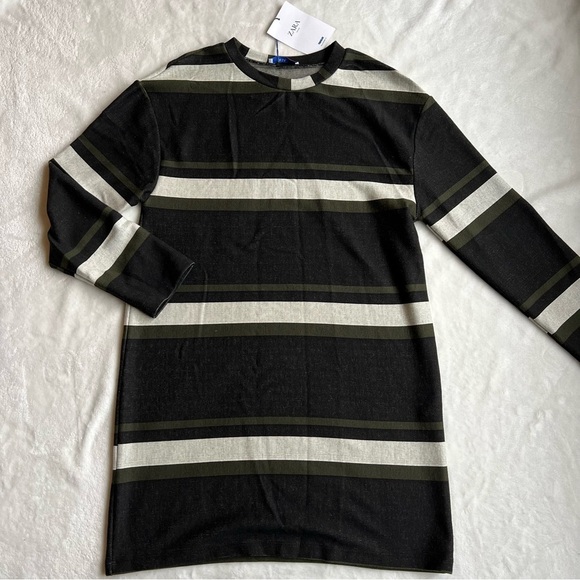 New Zara Women’s Longsleeve Stripped Dress - Picture 1 of 6